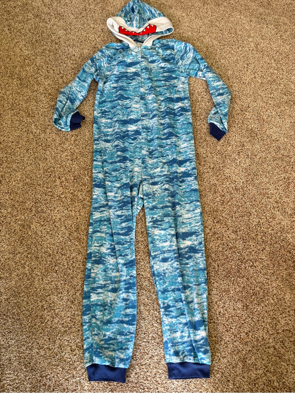Shark one piece hoodie pajama Halloween, unisex kids XXL (18)